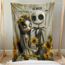 Load image into Gallery viewer, Personalized Halloween Couple's Blanket - Custom Names & Unique Design | Valentine's Day Gifts Blanket PopCulturePrints