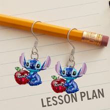Load image into Gallery viewer, "A Touch of Whimsy for Your Favorite Teacher" - Personalized Blue Alien Teacher Earrings Earrings PopCulturePrints