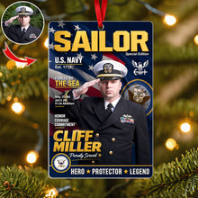 Load image into Gallery viewer, Honor Your Hero - Custom Photo Christmas Ornament for Proud Soldiers Ornament PopCulturePrints