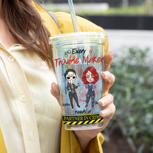 Load image into Gallery viewer, Personalized 'Partner in Crime' Acrylic Tumbler - Fun Gift for Friends Tumbler Cup PopCulturePrints