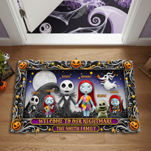 Load image into Gallery viewer, Welcome to Our Nightmare Family Doormat - Personalized Halloween Gifts for Families Doormat PopCulturePrints