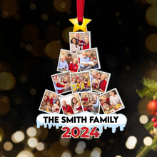 Load image into Gallery viewer, Custom Family Photo Christmas Tree Ornament - 2024 Edition Ornament PopCulturePrints