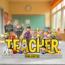 Load image into Gallery viewer, Brighten Your Teacher's Day with This Cute Yellow Character Acrylic Plaque - Personalized Gift for Teachers Shaped Plaques PopCulturePrints