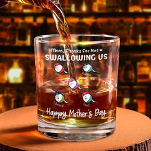 Load image into Gallery viewer, Mom, Thanks For Not Swallowing Us - Personalized Whiskey Glass - A Unique Gift for Moms and Grandmas Whiskey Glass PopCulturePrints