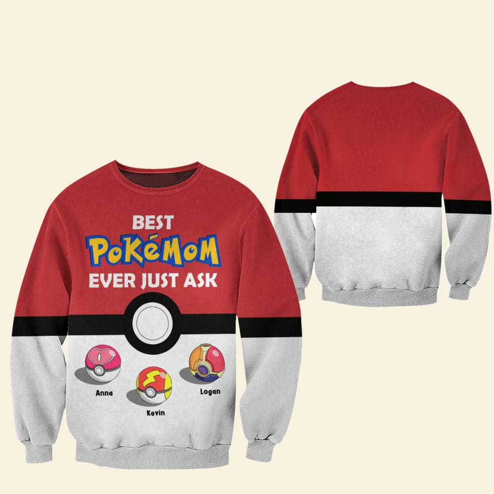 Personalized Best PokeMom 3D Shirt - Custom Mother's Day Gift AOP Products PopCulturePrints