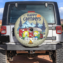 Load image into Gallery viewer, Personalized Happy Campers Tire Cover - Perfect Gift for Camping Couples Tire Covers PopCulturePrints