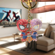 Load image into Gallery viewer, Love in Every Web: Power Couple Keychain - Personalized Gift for Couples Keychains PopCulturePrints