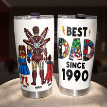 Load image into Gallery viewer, Personalized Superhero Dad Tumbler - Custom Father's Day Gift Tumbler Cup PopCulturePrints
