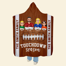 Load image into Gallery viewer, Personalized Football Family Hooded Blanket - Touchdown Season Blanket PopCulturePrints