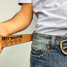 Load image into Gallery viewer, Customizable 'Best Dad Ever' Secret Message Men's Belt Belts PopCulturePrints