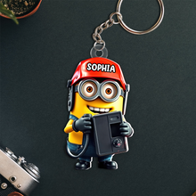 Load image into Gallery viewer, Personalized Welder Cartoon Keychain with Name Keychains PopCulturePrints