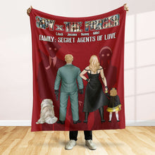 Load image into Gallery viewer, Personalized Family Spy Blanket: Secret Agents of Love Blanket PopCulturePrints