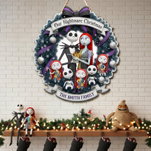 Load image into Gallery viewer, Our Nightmare Christmas - Spooky Family Wood Sign - Personalized Gifts for Family Wood Sign PopCulturePrints