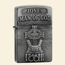 Load image into Gallery viewer, “A Police Officer’s Heart: Man of God” - Personalized Lighter - Unique Gift for Fathers, Husbands, and All Police Officers Lighter PopCulturePrints