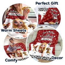 Load image into Gallery viewer, Snuggle Up with Love - Personalized Cuddling Blanket for Dog Lovers - Gift for Mom, Grandma, and Pet Owners Fleece Blanket PopCulturePrints