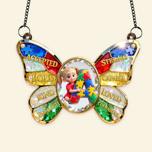 Load image into Gallery viewer, “Shining Bright, Just Like Them” - Personalized Autism Kids Suncatcher Ornament - Custom Photo Gift for Children & Loved Ones Ornament PopCulturePrints