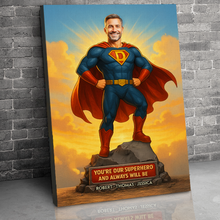 Load image into Gallery viewer, You're Our Superhero - Super Dad Canvas Print - Personalized Gift for Dad & Grandpa Poster & Canvas PopCulturePrints