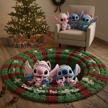 Load image into Gallery viewer, “Celebrate Family Joy!” – Personalized Cute Monsters Christmas Gifts – Quilted Round Mat for Everyone Doormat PopCulturePrints
