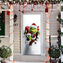 Load image into Gallery viewer, Festive Grinch Christmas Door Cover - Personalized Holiday Decor Door Covers PopCulturePrints