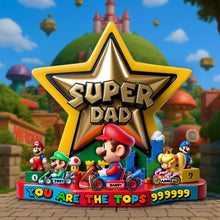 Load image into Gallery viewer, "You're the Top Super Dad!" - Personalized Acrylic Plaque for Dads and Grandpas Shaped Plaques PopCulturePrints