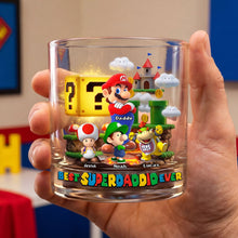 Load image into Gallery viewer, Best Super Dad Ever - Personalized Retro Game Dad Round Glass Glass PopCulturePrints