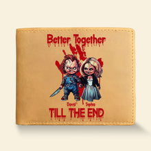 Load image into Gallery viewer, Personalized Horror Couple PU Leather Wallet - Better Together Till the End Leather Wallet PopCulturePrints