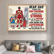Load image into Gallery viewer, Personalized Superhero Dad Poster - Custom Father's Day Gift Poster & Canvas PopCulturePrints