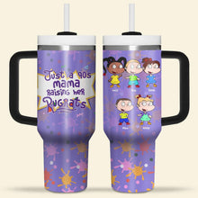 Load image into Gallery viewer, Personalized 90s Mom Tumbler - Fun Cartoon Design Tumbler Cup PopCulturePrints