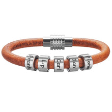Load image into Gallery viewer, Custom Family Name Braided Leather Bracelet for Dad Bracelets PopCulturePrints