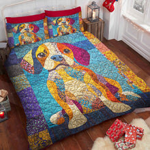 Load image into Gallery viewer, Festive Beagle Dog Quilt Bed Set for Christmas Blanket PopCulturePrints