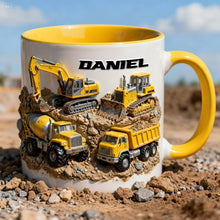 Load image into Gallery viewer, “Perfect Gift for Truck Lovers!” - Customized Construction Vehicles Coffee Mug - Great for Truckers, Dads, and Construction Enthusiasts Coffee Mug PopCulturePrints