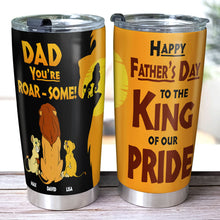 Load image into Gallery viewer, Personalized Father's Day Roarsome Tumbler Tumbler Cup PopCulturePrints