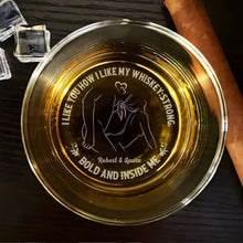 Load image into Gallery viewer, Personalized Couple Whiskey Glass - Love and Strength Whiskey Glass PopCulturePrints