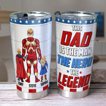 Load image into Gallery viewer, Personalized Hero Dad Tumbler - Custom Superhero Gift Tumbler Cup PopCulturePrints