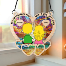 Load image into Gallery viewer, Personalized Couple Suncatcher Ornament - Heartwarming Design Suncatcher PopCulturePrints
