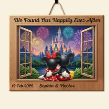 Load image into Gallery viewer, We Found Our Happily Ever After - Personalized Cartoon Mouse Couple Wood Sign Wood Sign PopCulturePrints