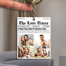 Load image into Gallery viewer, Personalized Acrylic Keychain for Couples - The Love Times Edition Keychains PopCulturePrints