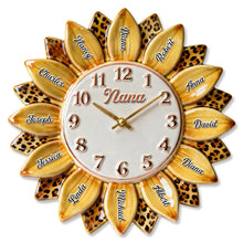 Load image into Gallery viewer, Grandma: A Timeless Gift - Personalized Sunflower Clock for Grandma Hanging Wall Clock PopCulturePrints