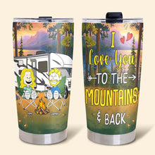 Load image into Gallery viewer, Personalized Camping Couple Tumbler - Love You to the Mountains & Back Tumbler Cup PopCulturePrints