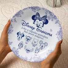 Load image into Gallery viewer, “Like a Regular Mommy but More Magical” - Magical Cartoon Characters Round Plate - Personalized Gift For Mom Ceramic Round Plate PopCulturePrints