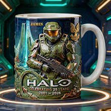 Load image into Gallery viewer, Celebrate with Sci-fi Adventure - Personalized Halo Anniversary Coffee Mug Coffee Mug PopCulturePrints