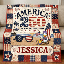 Load image into Gallery viewer, Freedom Feels Like Summer Blanket - Personalized Gifts for Patriotic Souls Blanket PopCulturePrints