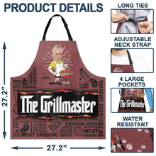 Load image into Gallery viewer, The Grillfather - Custom Photo Meat Smoking Apron for Barbecue Lovers Apron PopCulturePrints
