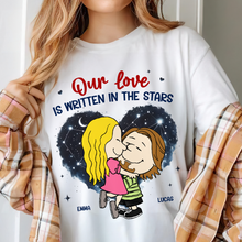Load image into Gallery viewer, Personalized Couple Sweatshirt - Love is Written in the Stars | Valentine's Day Gifts Shirts PopCulturePrints