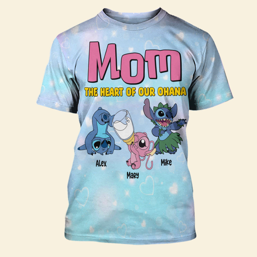 Personalized Ohana Mom T-Shirt - Perfect Mother's Day Gift AOP Products PopCulturePrints
