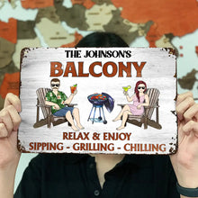 Load image into Gallery viewer, Sipping & Chilling Together - Personalized Classic Metal Sign for Couples Metal Sign PopCulturePrints