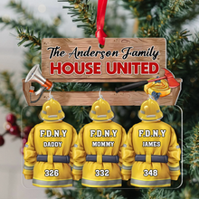 Load image into Gallery viewer, Customizable Firefighter Family Christmas Ornament Ornament PopCulturePrints
