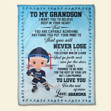 Load image into Gallery viewer, Personalized Hockey Blanket for Kids - Custom Gift from Grandma Blanket PopCulturePrints