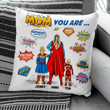 Load image into Gallery viewer, Personalized Super Mom Square Pillow Pillow PopCulturePrints