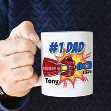 Load image into Gallery viewer, Super Dad Personalized Mug - Perfect Gift for Comic Book Lovers Coffee Mug PopCulturePrints